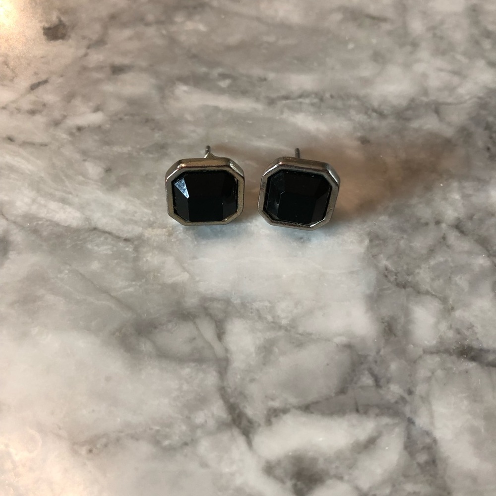 Black post earrings